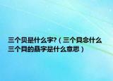 三個貝是什么字?（三個貝念什么 三個貝的贔字是什么意思）