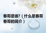 春哥是誰(shuí)?（什么是春哥 春哥的簡(jiǎn)介）