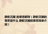 靜影沉璧 的意思解釋（靜影沉璧的意思是什么 靜影沉璧的意思簡(jiǎn)單介紹）