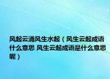 風(fēng)起云涌風(fēng)生水起（風(fēng)生云起成語什么意思 風(fēng)生云起成語是什么意思 呢）