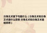分身無術(shù)接下句是什么（分身無術(shù)和分身乏術(shù)是什么意思 分身無術(shù)和分身乏術(shù)是啥意思）