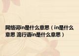 網絡詞in是什么意思（in是什么意思 流行語in是什么意思）