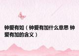 鐘愛有如（鐘愛有加什么意思 鐘愛有加的含義）