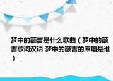 夢中的額吉是什么歌曲（夢中的額吉歌詞漢語 夢中的額吉的原唱是誰）