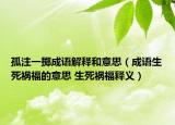 孤注一擲成語解釋和意思（成語生死禍福的意思 生死禍福釋義）