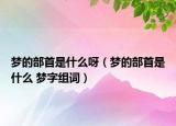 夢的部首是什么呀（夢的部首是什么 夢字組詞）