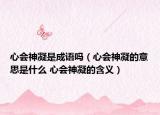 心會(huì)神凝是成語嗎（心會(huì)神凝的意思是什么 心會(huì)神凝的含義）