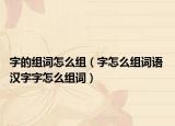 字的組詞怎么組（字怎么組詞語(yǔ) 漢字字怎么組詞）