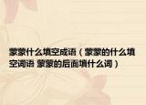 蒙蒙什么填空成語(yǔ)（蒙蒙的什么填空詞語(yǔ) 蒙蒙的后面填什么詞）