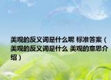 美觀的反義詞是什么呢 標(biāo)準(zhǔn)答案（美觀的反義詞是什么 美觀的意思介紹）