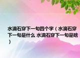 水滴石穿下一句四個(gè)字（水滴石穿下一句是什么 水滴石穿下一句是啥）
