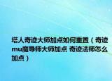 塔人奇跡大師加點如何重置（奇跡mu魔導師大師加點 奇跡法師怎么加點）
