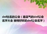 dnf出名的公會（最霸氣的dnf公會名字大全 獨(dú)特好聽的dnf公會名字）