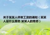 關(guān)于某某人停發(fā)工資的通知（某某人是什么意思 某某人的意思）