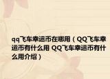 qq飛車幸運(yùn)幣在哪用（QQ飛車幸運(yùn)幣有什么用 QQ飛車幸運(yùn)幣有什么用介紹）