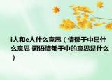 i人和e人什么意思（情郁于中是什么意思 詞語情郁于中的意思是什么）