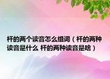 桿的兩個讀音怎么組詞（桿的兩種讀音是什么 桿的兩種讀音是啥）