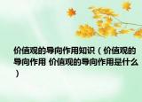 價值觀的導向作用知識（價值觀的導向作用 價值觀的導向作用是什么）