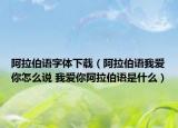 阿拉伯語字體下載（阿拉伯語我愛你怎么說 我愛你阿拉伯語是什么）