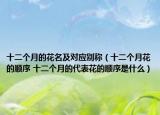 十二個月的花名及對應別稱（十二個月花的順序 十二個月的代表花的順序是什么）