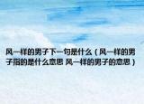 風(fēng)一樣的男子下一句是什么（風(fēng)一樣的男子指的是什么意思 風(fēng)一樣的男子的意思）