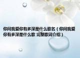 你問(wèn)我愛(ài)你有多深是什么歌名（你問(wèn)我愛(ài)你有多深是什么歌 完整歌詞介紹）