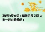 高超的反義詞（精致的反義詞 大家一起來看看吧）