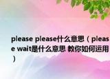 please please什么意思（please wait是什么意思 教你如何運用）