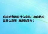 麻麻地粵語是什么意思（麻麻地啦是什么意思  麻麻地簡介）