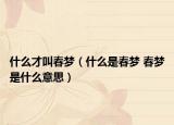 什么才叫春夢（什么是春夢 春夢是什么意思）
