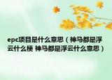 epc項目是什么意思（神馬都是浮云什么梗 神馬都是浮云什么意思）