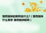 情有獨(dú)鐘的解釋是什么?（情有獨(dú)鐘什么意思 情有獨(dú)鐘解釋）