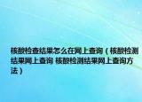 核酸檢查結(jié)果怎么在網(wǎng)上查詢（核酸檢測結(jié)果網(wǎng)上查詢 核酸檢測結(jié)果網(wǎng)上查詢方法）
