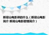 斷背山電影講的什么（斷背山電影簡介 斷背山電影劇情簡介）