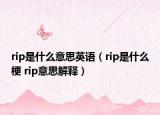 rip是什么意思英語（rip是什么梗 rip意思解釋）