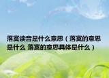 落寞讀音是什么意思（落寞的意思是什么 落寞的意思具體是什么）