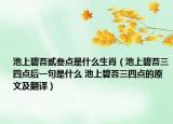 池上碧苔貳叁點是什么生肖（池上碧苔三四點后一句是什么 池上碧苔三四點的原文及翻譯）