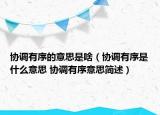 協(xié)調(diào)有序的意思是啥（協(xié)調(diào)有序是什么意思 協(xié)調(diào)有序意思簡(jiǎn)述）