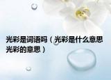 光彩是詞語嗎（光彩是什么意思 光彩的意思）