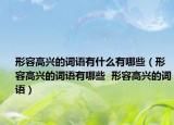 形容高興的詞語(yǔ)有什么有哪些（形容高興的詞語(yǔ)有哪些  形容高興的詞語(yǔ)）