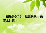 一擔(dān)是多少?（一擔(dān)是多少斤 該怎么計算）