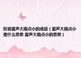 形容雷聲大雨點小的成語（雷聲大雨點小是什么意思 雷聲大雨點小的意思）