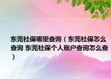 東莞社保哪里查詢（東莞社保怎么查詢 東莞社保個(gè)人賬戶查詢怎么查）