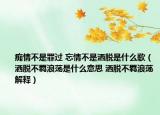 癡情不是罪過(guò) 忘情不是灑脫是什么歌（灑脫不羈浪蕩是什么意思 灑脫不羈浪蕩解釋）