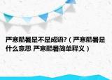 嚴(yán)寒酷暑是不是成語?（嚴(yán)寒酷暑是什么意思 嚴(yán)寒酷暑簡(jiǎn)單釋義）