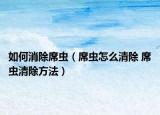 如何消除席蟲(chóng)（席蟲(chóng)怎么清除 席蟲(chóng)清除方法）