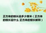 正方體的棱長是多少厘米（正方體的棱長是什么 正方體的棱長解釋）
