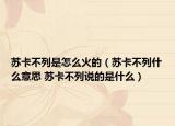 蘇卡不列是怎么火的（蘇卡不列什么意思 蘇卡不列說(shuō)的是什么）
