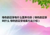 綠色的豆芽有什么營養(yǎng)功效（綠色的豆芽叫什么 綠色的豆芽培育方法介紹）