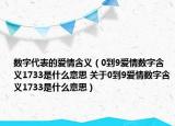 數(shù)字代表的愛情含義（0到9愛情數(shù)字含義1733是什么意思 關(guān)于0到9愛情數(shù)字含義1733是什么意思）